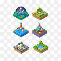 扁平化建筑图标-空若网 扁平化建筑图标-空若网