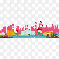 彩色卡通建筑儿童-空若网 彩色卡通建筑儿童-空若网