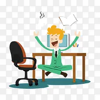 矢量插画办公卡通唱歌-空若网 矢量插画办公卡通唱歌-空若网