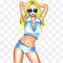 矢量手绘时尚美女-空若网 矢量手绘时尚美女-空若网