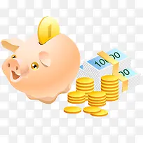 存钱罐猪标签-空若网 存钱罐猪标签-空若网