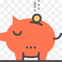 橙色的猪存钱罐储蓄罐-空若网 橙色的猪存钱罐储蓄罐-空若网