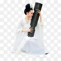 高清摄影古风拿着古筝的女子-空若网 高清摄影古风拿着古筝的女子-空若网