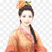 橙衣可爱女子-空若网 橙衣可爱女子-空若网