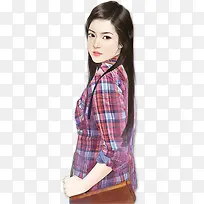 格子衬衫披发女子-空若网 格子衬衫披发女子-空若网