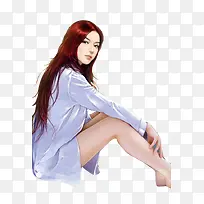 衬衫睡衣女子立绘古风-空若网 衬衫睡衣女子立绘古风-空若网