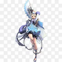 手绘银扇女子-空若网 手绘银扇女子-空若网