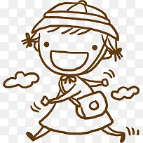 可爱开心行走女孩-空若网 可爱开心行走女孩-空若网