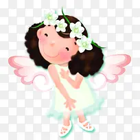 手绘可爱天使女孩-空若网 手绘可爱天使女孩-空若网