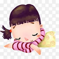 手绘女孩瞌睡可爱-空若网 手绘女孩瞌睡可爱-空若网