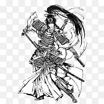 黑白手绘少年将士-空若网 黑白手绘少年将士-空若网