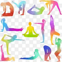 水墨瑜伽矢量素材-空若网 水墨瑜伽矢量素材-空若网