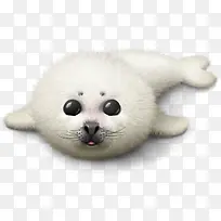 白色可爱卡通海豹-空若网 白色可爱卡通海豹-空若网
