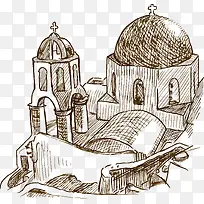 手绘建筑-空若网 手绘建筑-空若网