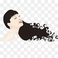 手绘长发美女-空若网 手绘长发美女-空若网