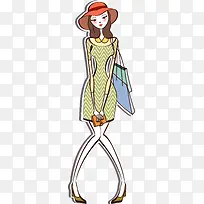 手绘时尚文静美女-空若网 手绘时尚文静美女-空若网