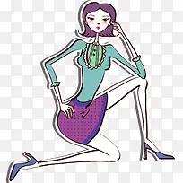 手绘时尚端庄美女-空若网 手绘时尚端庄美女-空若网