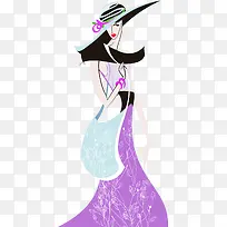 手绘时尚夏日美女人物-空若网 手绘时尚夏日美女人物-空若网