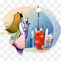 可爱手绘美女信件-空若网 可爱手绘美女信件-空若网