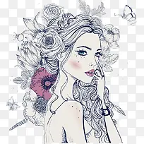 清新时尚手绘美女-空若网 清新时尚手绘美女-空若网