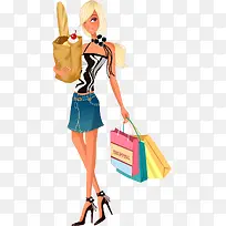 手绘拿着食物的美女-空若网 手绘拿着食物的美女-空若网