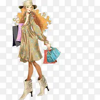 时尚美女手绘人物-空若网 时尚美女手绘人物-空若网