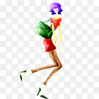 手绘彩色时尚美女-空若网 手绘彩色时尚美女-空若网