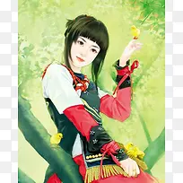 手绘清新可爱美女-空若网 手绘清新可爱美女-空若网