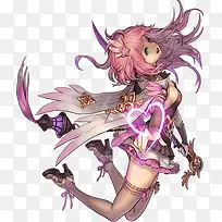 手绘粉头发可爱美女-空若网 手绘粉头发可爱美女-空若网