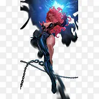 手绘红发美女-空若网 手绘红发美女-空若网