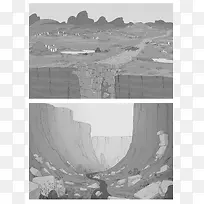 黑白背景手绘插画-空若网 黑白背景手绘插画-空若网