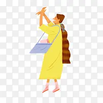 创意扁平大衣女人-空若网 创意扁平大衣女人-空若网