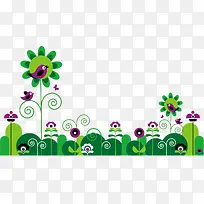 卡通绿色插画美景-空若网 卡通绿色插画美景-空若网