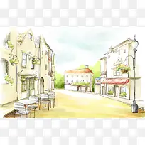 手绘可爱城市美景-空若网 手绘可爱城市美景-空若网