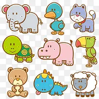 卡通动物矢量图-空若网 卡通动物矢量图-空若网