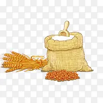 卡通手绘小麦面粉-空若网 卡通手绘小麦面粉-空若网