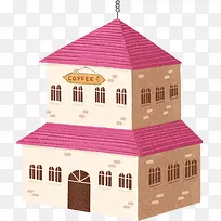 粉色时尚手绘建筑-空若网 粉色时尚手绘建筑-空若网