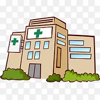 可爱手绘医院建筑-空若网 可爱手绘医院建筑-空若网