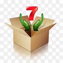 纸箱绿手数字7-空若网 纸箱绿手数字7-空若网