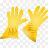 矢量手绘黄色手套-空若网 矢量手绘黄色手套-空若网