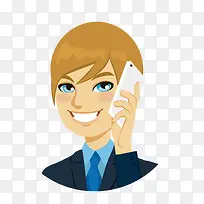 矢量卡通扁平化接电话的人png-空若网 矢量卡通扁平化接电话的人png-空若网