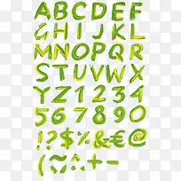 绿色涂鸦英文字母与数字-空若网 绿色涂鸦英文字母与数字-空若网
