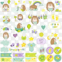 刺猬插画矢量-空若网 刺猬插画矢量-空若网