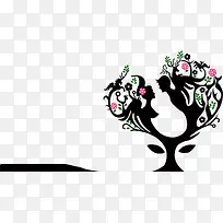 抽象美女帅哥树枝图案-空若网 抽象美女帅哥树枝图案-空若网