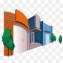 彩色矢量便民商场-空若网 彩色矢量便民商场-空若网