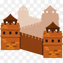 橙色卡通长城-空若网 橙色卡通长城-空若网