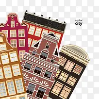 创意扁平化建筑-空若网 创意扁平化建筑-空若网