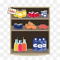 货架上的食物矢量-空若网 货架上的食物矢量-空若网