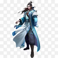 手绘蓝袍书生-空若网 手绘蓝袍书生-空若网