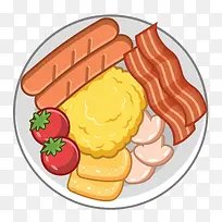 手绘快餐食物(西式早餐-空若网 手绘快餐食物(西式早餐-空若网